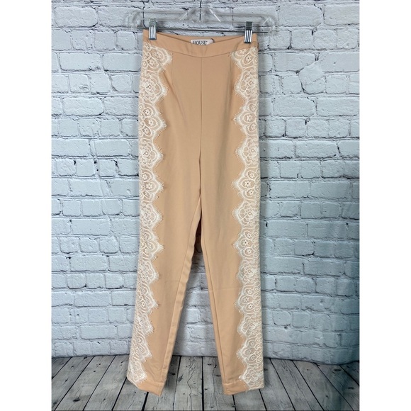 House of CB HOCB London Clarice Lace Pants Blush Pink Womens Size XS NWOT